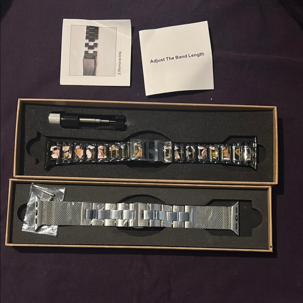 38/40 mm Silver and Black Watch Band Sets